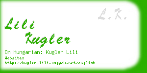 lili kugler business card